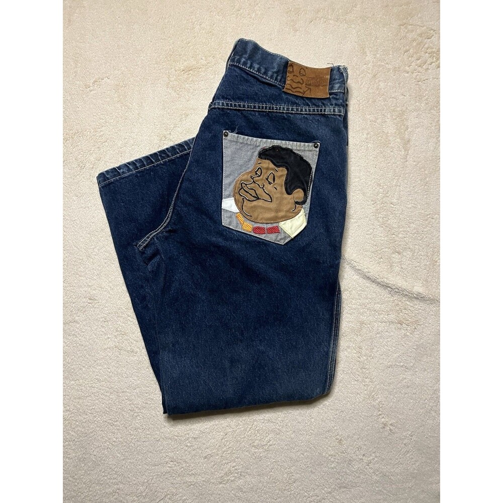 Vintage Platinum Fubu Fat Albert Jeans Baggy Y2K Skafer Junkyard Size 36x34